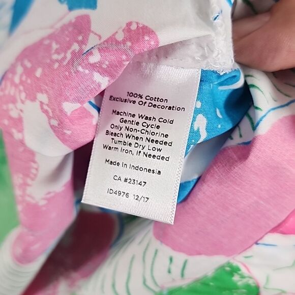 Talbots cotton floral lace bib tunic top size M/Petite - Picture 3 of 8